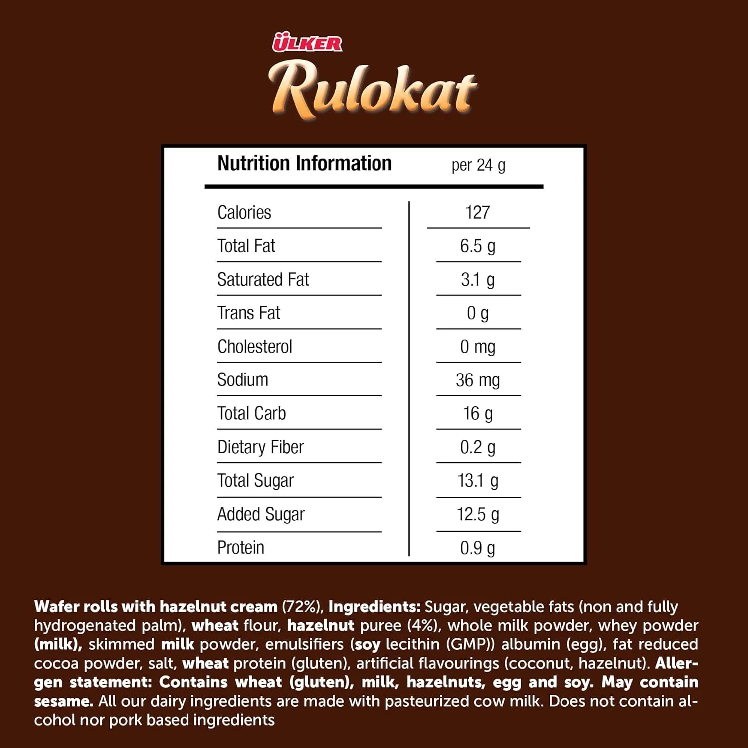 Ulker Rulokat Nutri Facts